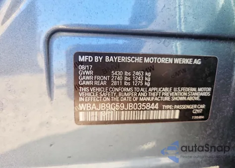 2018 BMW M550Xi z USA, uszkodzony, nr VIN WBAJB9C59JB035844